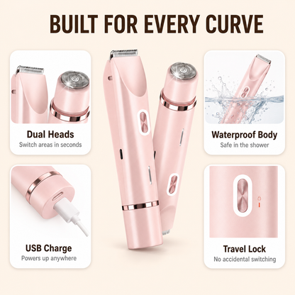 2-in-1 Waterproof Body & Bikini Trimmer